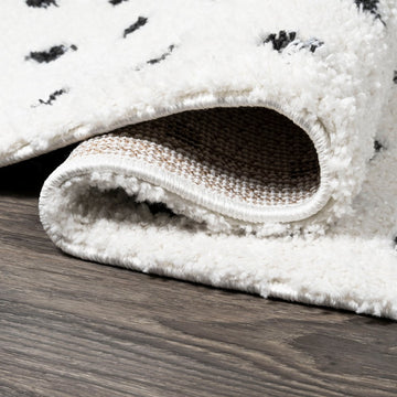 Pele Modern Geometric Dot Shag Area Rug